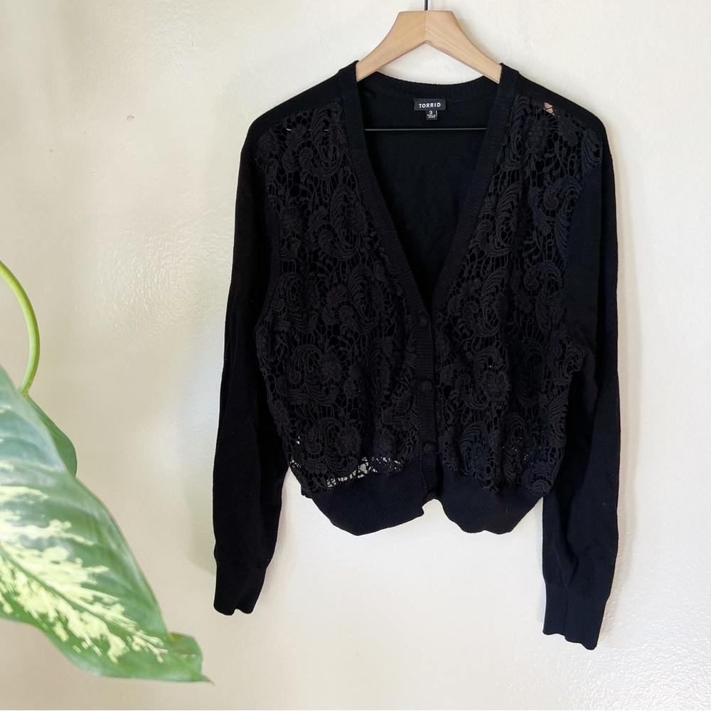 Torrid | Crochet Lace Front Cardigan